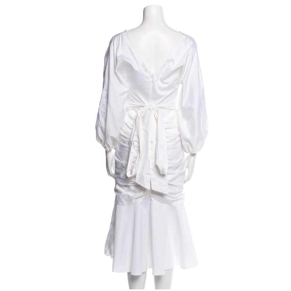 AMUR White Midi Cut Out Organic Cotton Dress Small Resort Designer Chic NWT - Picture 8 of 8